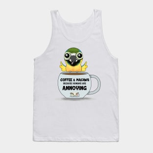 Coffee & Blue and Gold Macaws - 2 Tank Top